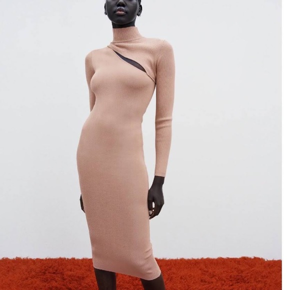 Zara Dresses & Skirts - Zara Pink Cutout Detail Dress NWT